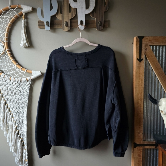 Free People Total Eclipse Long Sleeve Tee Black - Picture 8 of 10